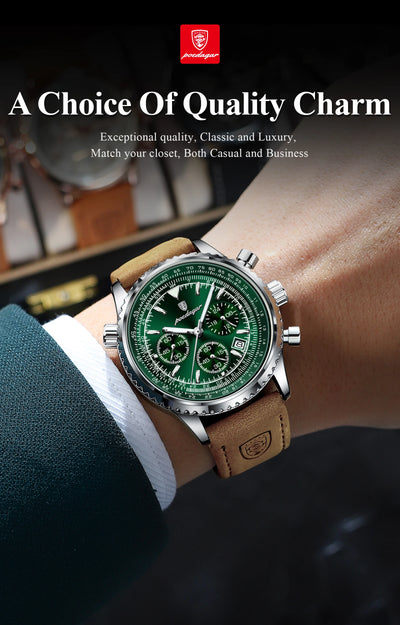 POEDAGAR Luxury Man Watch Quartz Waterproof Luminous Date Chronograph Leather Men Wristwatch Military Sports Men's Watches Reloj - LKBA