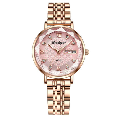 POEDAGAR Watch Women New Fashion Luxury Stainless Steel Wristwatch Bracelet Simple Rose Gold Waterproof Luminous Ladies Watches - LKBA