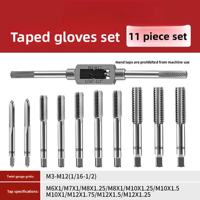 Hand Tap and Die Set with Handle for Thread Repair Rethreading Screws Combination Tool Kit Manual Socket Wrench Thread Repair