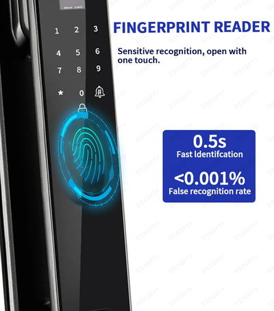 Tuya 3D Face Real-time Intercom Digital Electronic Door Lock Security Camera Intelligent Fingerprint smart lock for home - LKBA