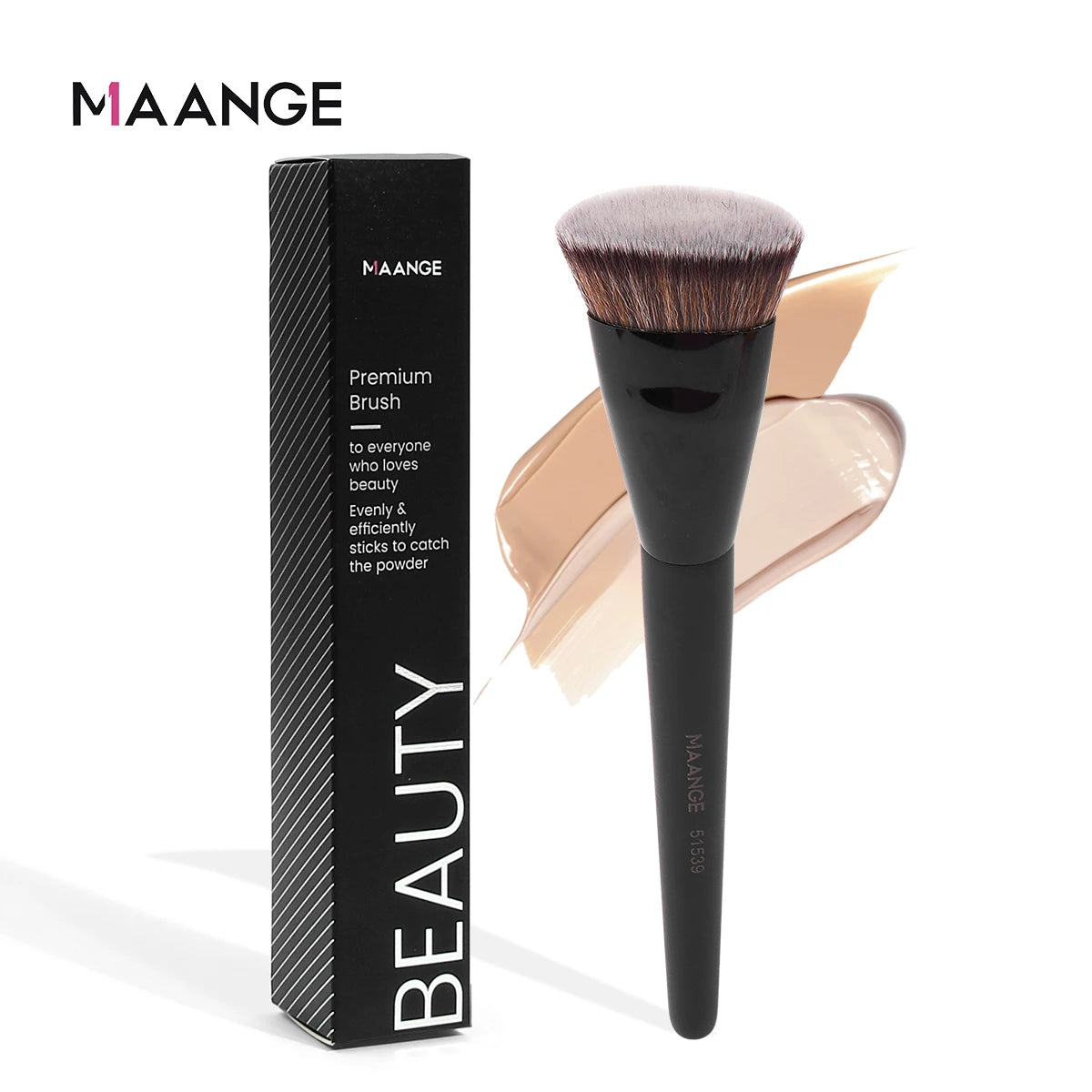 Single Flat Round Tube Flat Head Foundation Brush with Box Powder Blush Concealer Makeup Brush Skin - LKBA