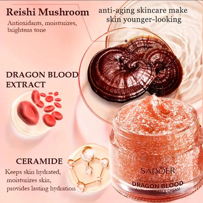 50g Reishi Mushroom & Dragon's Blood Face Cream Hydrating Moisturizing Skin Revitalizing - LKBA