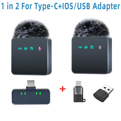 1 In 4 Pink Noise Canceling Lavalier Microphone With Windproof Cap Wireless Mute Function For Cell Phone Portable Audio Video - LKBA