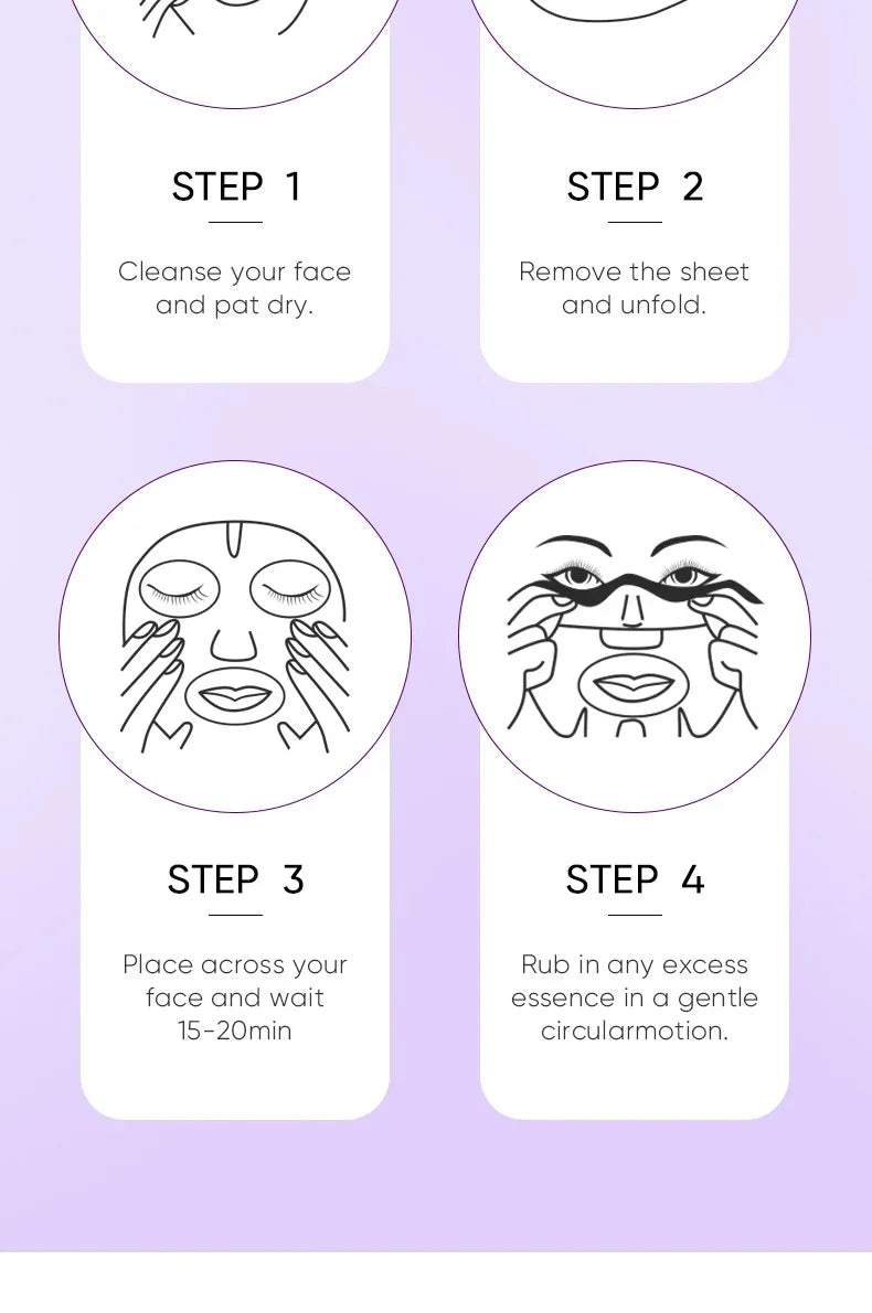 Collagen Anti-Wrinkle Facial Mask Anti-Aging Fade Fine Lines Firm Skin Moisturizing Brightening Smooth Skin Care Korean Cosmetics - LKBA