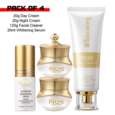 AILKE Whitening Anti-wrinkle Freckle Face Cream With Collagen Hyaluronic Acid Rose Skin Care Women Korean Facial Moisturizer Set - LKBA