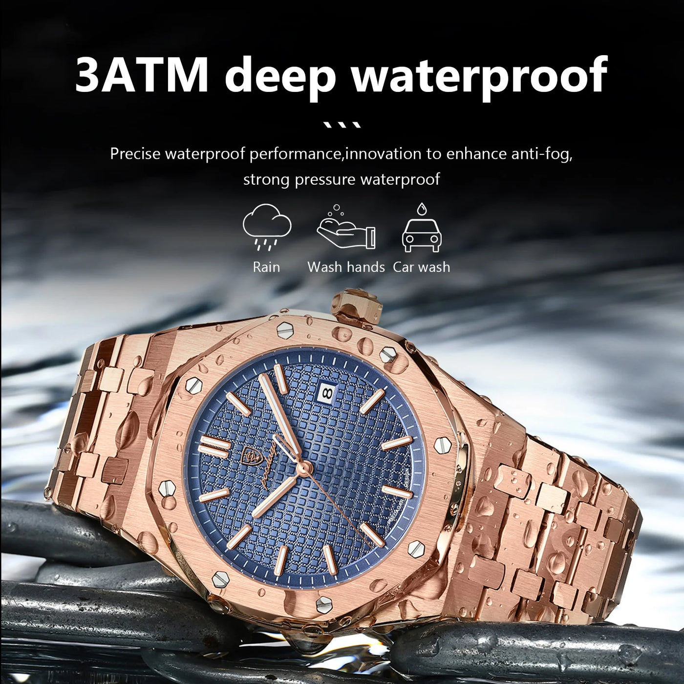 POEDAGAR Luxury Business Man Wristwatch Waterproof Luminous Date Men Watch Stainless Steel Fashion Quartz Watches For Men Reloj - LKBA