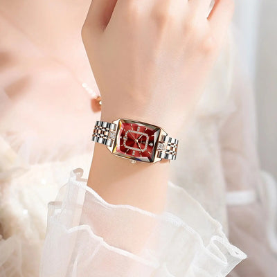 POEDAGAR Luxury Rectangle Watch For Woman Waterproof Calendar Simple Ladies Watch Fashion Stainless Steel Quartz Women's Watches - LKBA