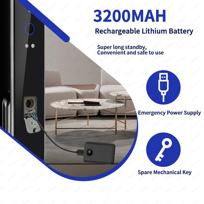 Tuya 3D Face Real-time Intercom Digital Electronic Door Lock Security Camera Intelligent Fingerprint smart lock for home - LKBA