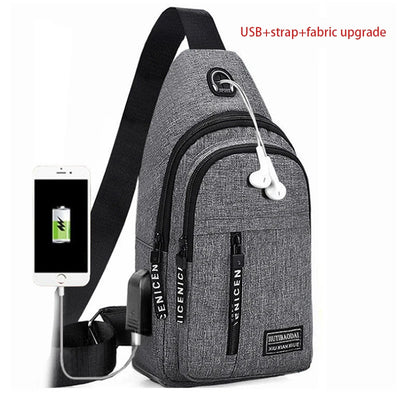 Travel Men's Handbags Multifunctional USB Chest Bag Designer Messenger Crossbody Bags Water-Proof Shoulder Bag Sports Back Pack - LKBA