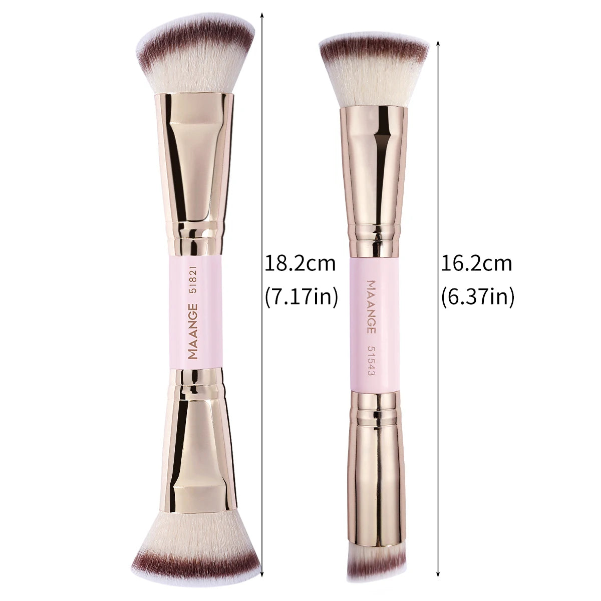 2PCS Foundation Brush Set for Liquid Cream Powder Contour Buffing Blending Concealer Face Brush Cosmetic Makeup Tools - LKBA