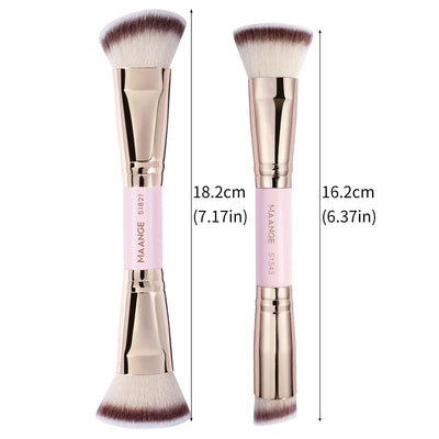 2PCS Foundation Brush Set for Liquid Cream Powder Contour Buffing Blending Concealer Face Brush Cosmetic Makeup Tools - LKBA