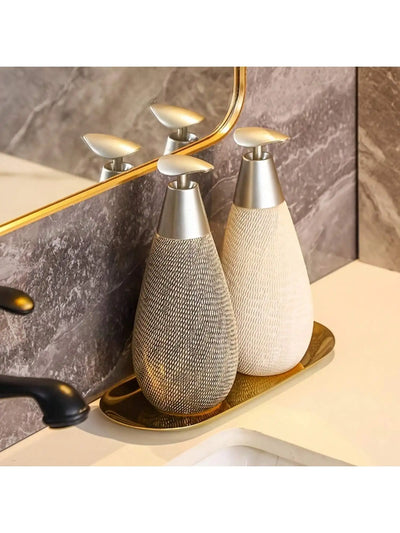 Creative Retro Style Ceramic Push-Type Soap Dispenser with Pump, Hand Soap Bottle - LKBA