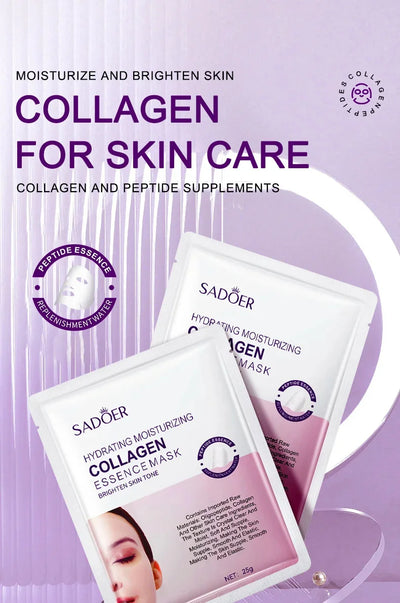 Collagen Anti-Wrinkle Facial Mask Anti-Aging Fade Fine Lines Firm Skin Moisturizing Brightening Smooth Skin Care Korean Cosmetics - LKBA