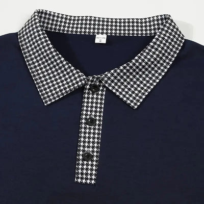 Spring and Autumn Men's Long Sleeve Polo Shirt Classic Business Office T-shirt Male Street Casual Fashion Solid Color Top - LKBA