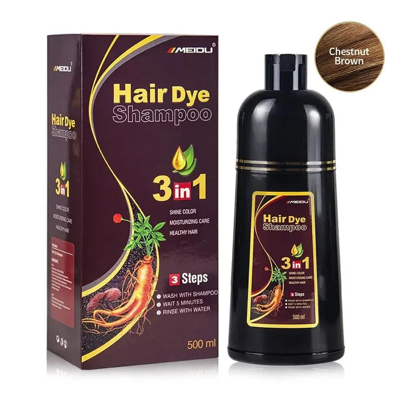 30ml/500ml 3-in-1 Quick Hair Dye Shampoo Natural Black Herbal Hair Dye Moisturizes Mild Hair Dye Conditioner Hair Care Products