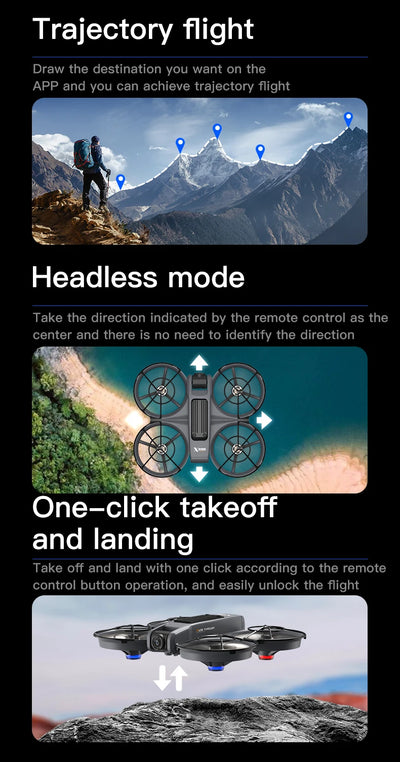 New X226 Mini RC Drone with Professional 8K HD Dual Camera 6Axis Headless Mode 360 Fly Remote Quadcopter - LKBA