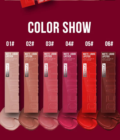 6 Color Non-stick cup Velvet Satin Gloss Lip Glaze Mist Liquid matte lipstick Waterproof long-lasting - LKBA