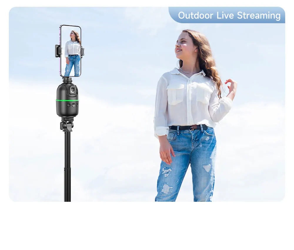 P03 Stabilizer 360°Auto Face Tracking AI Gimbal All-in-one Desktop Phone Holder Tripod For Smartphone Video Vlog Live - LKBA