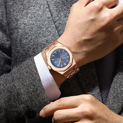 POEDAGAR Luxury Business Man Wristwatch Waterproof Luminous Date Men Watch Stainless Steel Fashion Quartz Watches For Men Reloj - LKBA