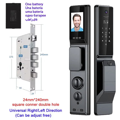 Waterproof Outdoor Smart  Lock Wifi Alexa Tuya APP Aluminium Alloy Material Fingerprint Password Smart Door Lock With Camera - LKBA
