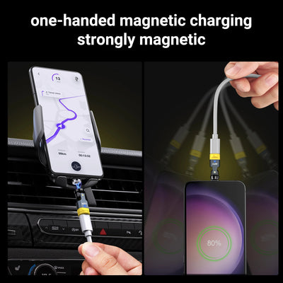 AUFU 540 Degree Rotating Magnetic Adapter USB to Type-C Charging Cable Magnetic USB C Female Converter for iPhone17 Mobile Phone - LKBA