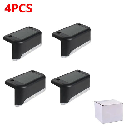 4-32pack Warm White Solar LED Step Lights Waterproof Outdoor Garden Path Stair Balcony Night Light Patio Fence Light Decoration - LKBA