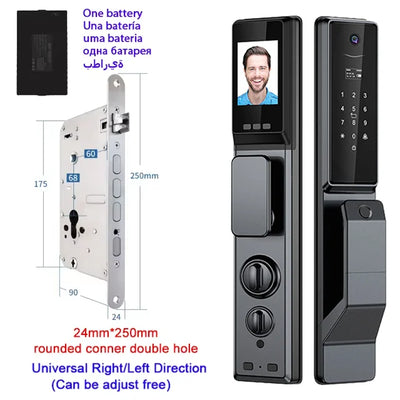 Waterproof Outdoor Smart  Lock Wifi Alexa Tuya APP Aluminium Alloy Material Fingerprint Password Smart Door Lock With Camera - LKBA