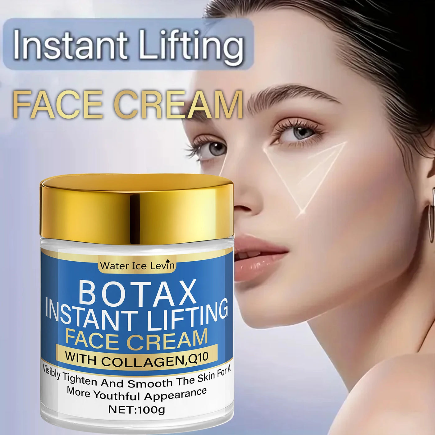 Instant Lifting Face Cream | Collagen + Q10 Boost | Visibly Tighter & Smoother Skin - LKBA