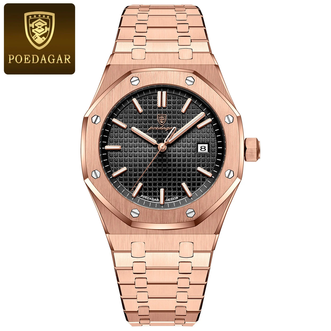 POEDAGAR Luxury Business Man Wristwatch Waterproof Luminous Date Men Watch Stainless Steel Fashion Quartz Watches For Men Reloj - LKBA