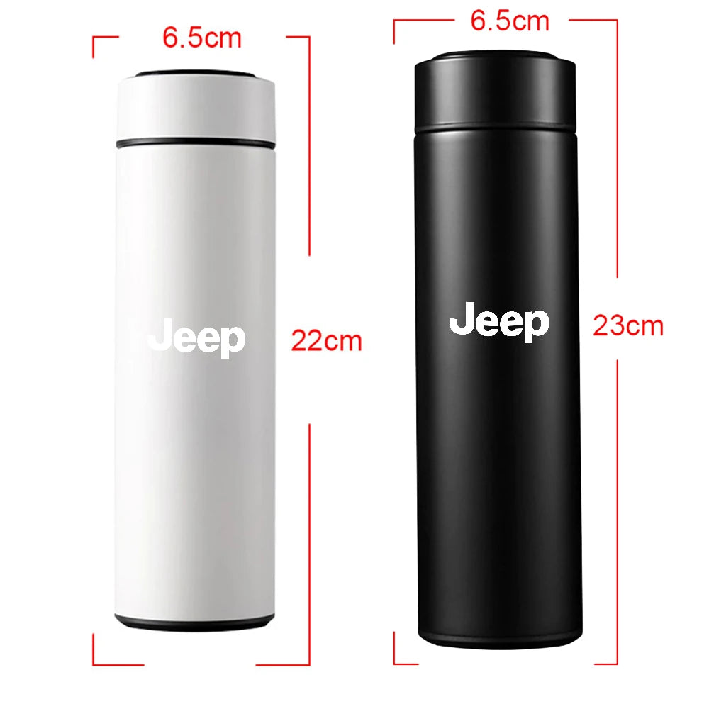 Car Stainless Steel Smart Thermos Mug Thermos LED Display Temperature For Jeep Renegade Patriot Wrangler Cherokee Compass Trail - LKBA