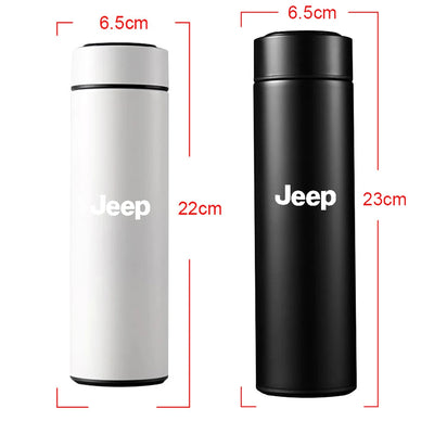 Car Stainless Steel Smart Thermos Mug Thermos LED Display Temperature For Jeep Renegade Patriot Wrangler Cherokee Compass Trail - LKBA
