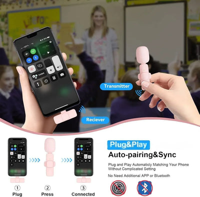 Wireless Lavalier Microphone for, iPhone, Android, PC - LKBA