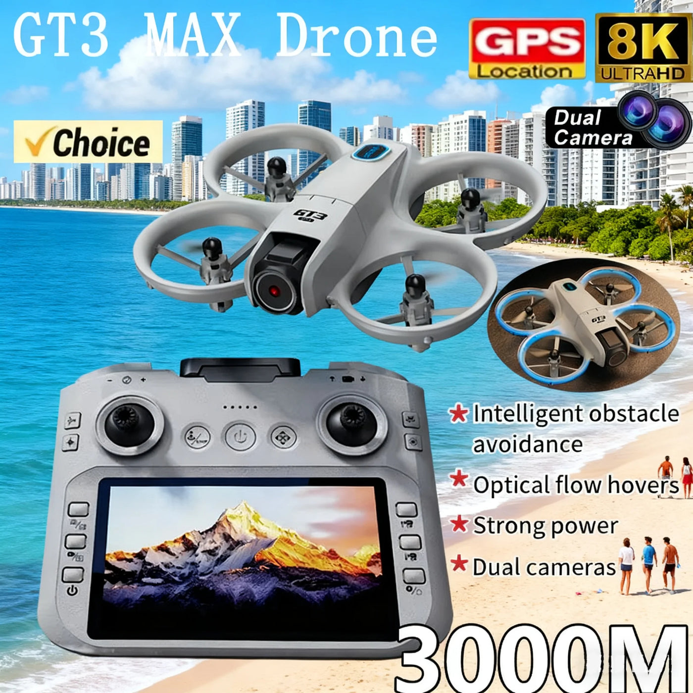 2025 GT3 RC Drone 8K 5G Professional HD Aerial Photography Obstacle Avoidance Remote Control Aircraft Dual Camera Quadcopter - LKBA