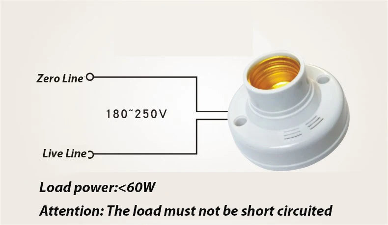 E27 Screw Lamp Base Sound Voice Control Delay Switch Light Socket Adapter AC180-240V Lighting Accessories LED Bulb Holder - LKBA