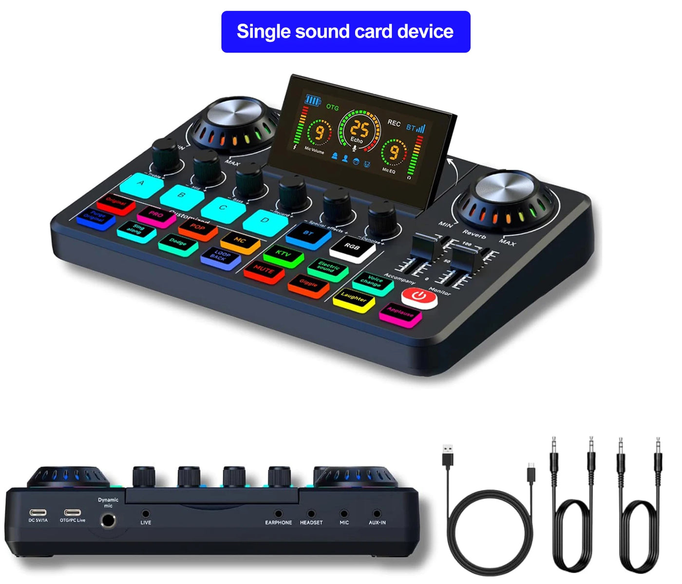 Live broadcast blog equipment Live sound card with microphone Set Bluetooth Audio Recording Mixer - LKBA