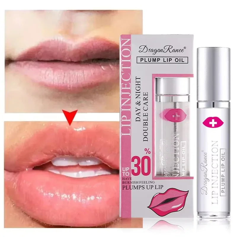 Instant Volumising Lip Plumper Oil Lip Enhancer Lip Gloss Plumping Serum Moisturizing Anti-Wrinkle Lipstick Sexy Lip Care Makeup - LKBA