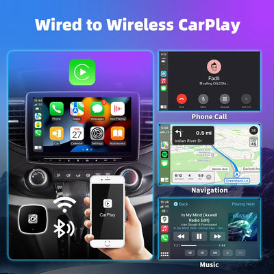 Wireless 2 in1 Carplay Adapter for Android iPhone Auto Wired to Wireless AI Box USB Connection For Volvo Benz Mg Kia Chery VW - LKBA
