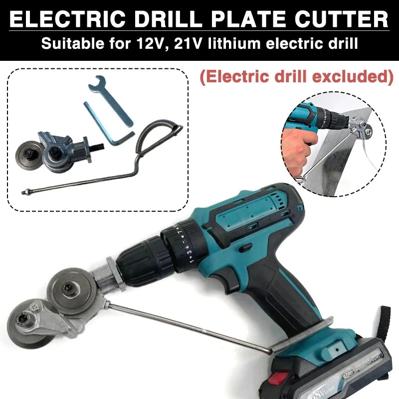 Electric Drill Refitting Plate Shears Effortlessly Cut Through Stainless Steel, Aluminum & Iron Sheet - LKBA