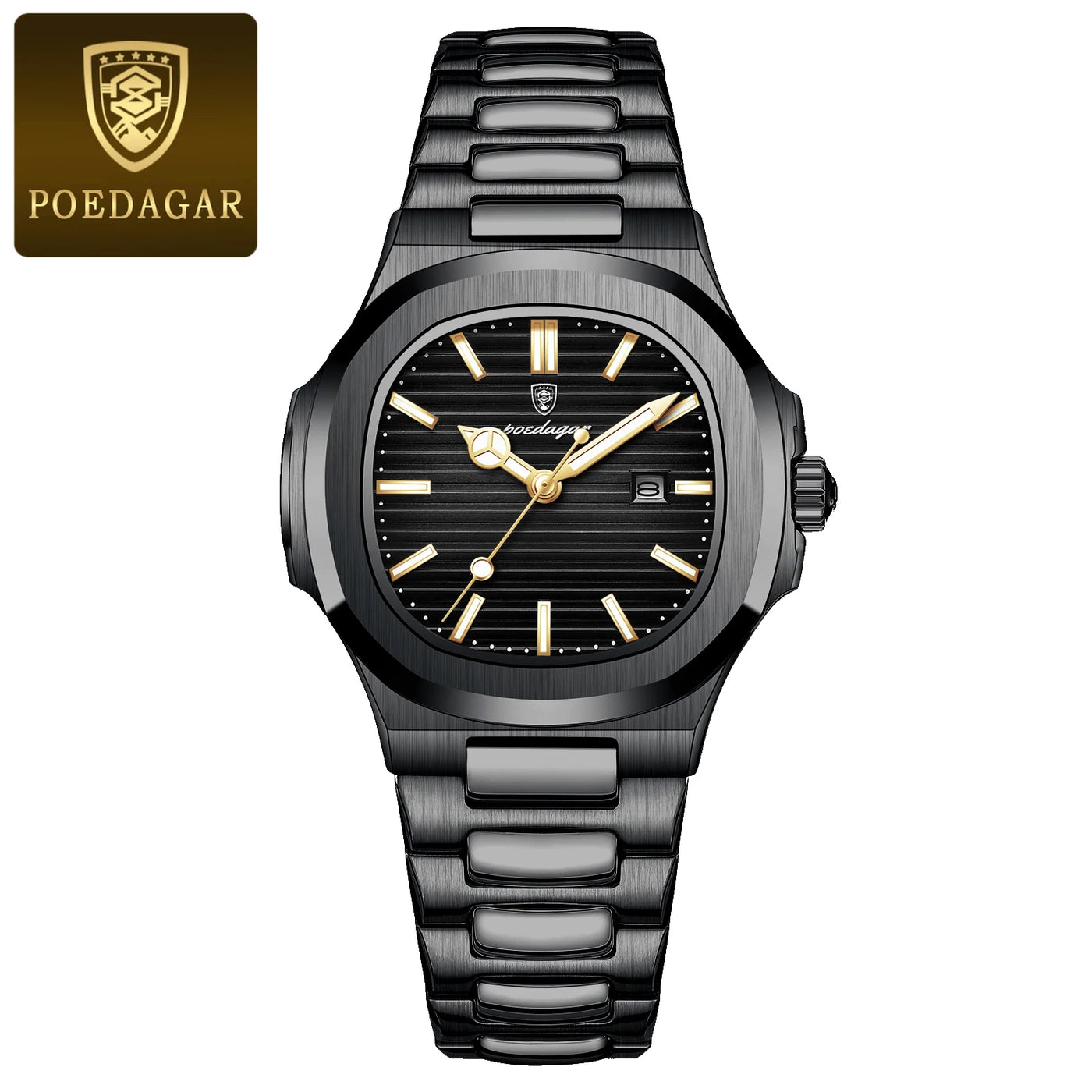 POEDAGAR Luxury Square Watch for Woman Waterproof Luminous Date Ladies Watch Stainless Steel Quartz Women's Watches Female Reloj - LKBA