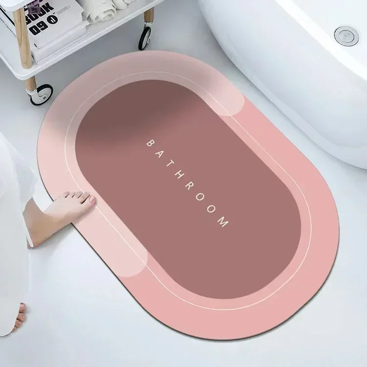 Absorbent Bath Mat Coral Velvet Bathroom Rug Fast Water Absorption Soft Comfortable Non-Slip Quick Dry Floor Mat - LKBA