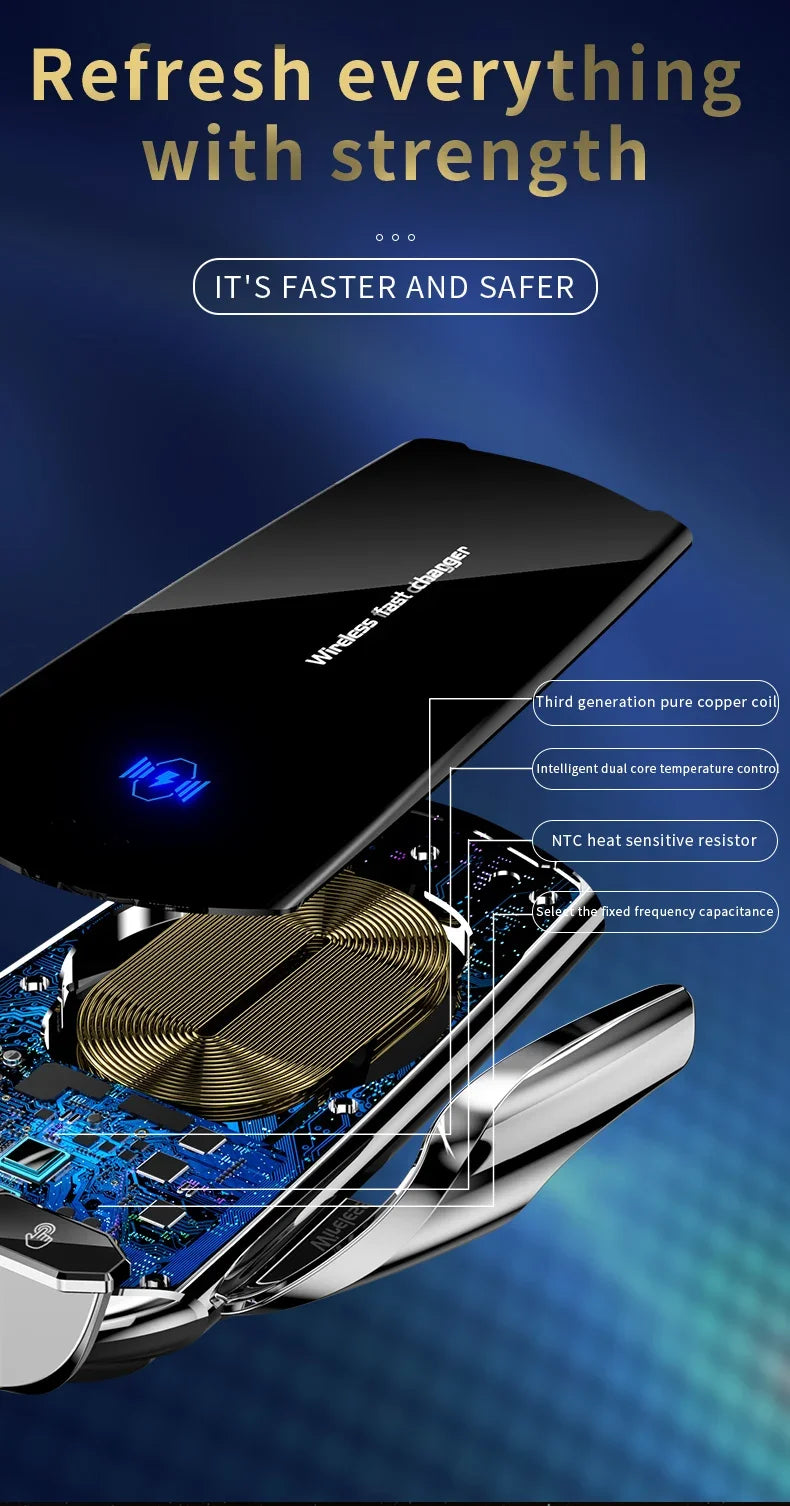 Wireless Charger Car Auto Magnetic Air Vent Phone Holder For iPhone 16 15 14 13 Samsung Xiaomi Induction Fast Charging Station - LKBA