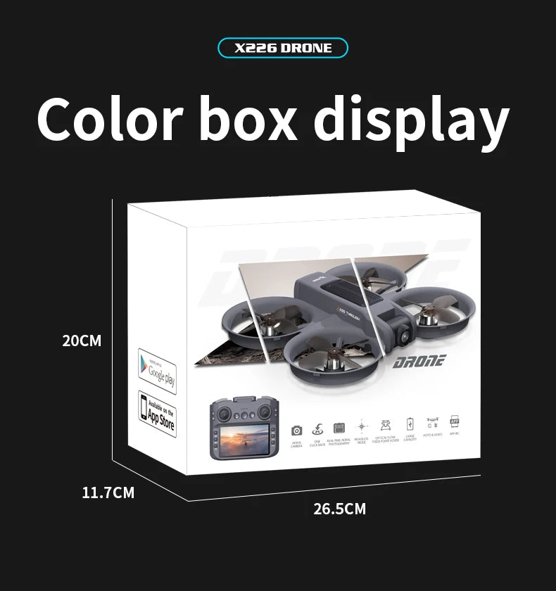 New X226 Mini RC Drone with Professional 8K HD Dual Camera 6Axis Headless Mode 360 Fly Remote Quadcopter