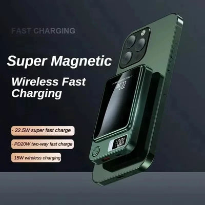 200000mAh Magnetic Power Bank Wireless Fast Charger for Mag safe Portable Auxiliary Battery - LKBA