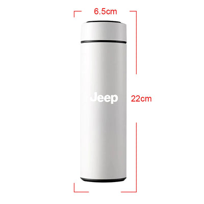 Car Stainless Steel Smart Thermos Mug Thermos LED Display Temperature For Jeep Renegade Patriot Wrangler Cherokee Compass Trail - LKBA