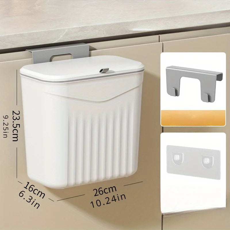 Effortless Cleanup Space-Saving White Wall-Mounted Trash Bin for Kitchen - LKBA