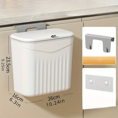Effortless Cleanup Space-Saving White Wall-Mounted Trash Bin for Kitchen - LKBA