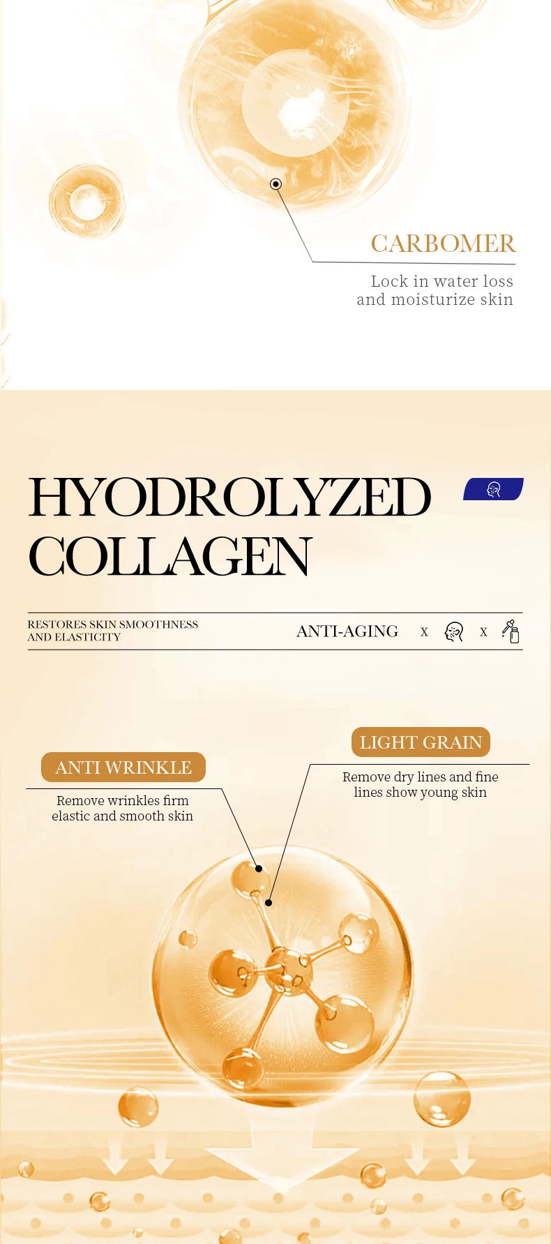 1/2/3pcs SADOER Collagen Face Serum skincare Facial Essence Liquid Anti-aging Moisturizing Nourishing Facial Serum Skin Care - LKBA