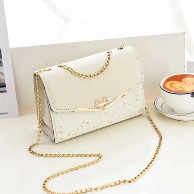 Fashionable Bright Leather Chain Crossbody Bag Women's Single Shoulder Small Square Bag Hot Sale of the Season New Style