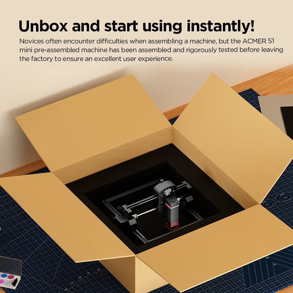 ACMER S1 6W Mini Laser Engraver Portable Small Laser Engraving Cutting tool Machine DIY for Logo Wood  leather Acrylc Beginner - LKBA