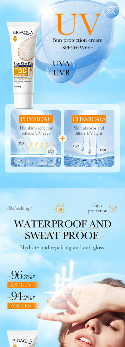 Facial Sunscreen Cream SPF 50+ Body Protector Solar Lotion Long-Lasting UV Protection Sun Sunburn - LKBA